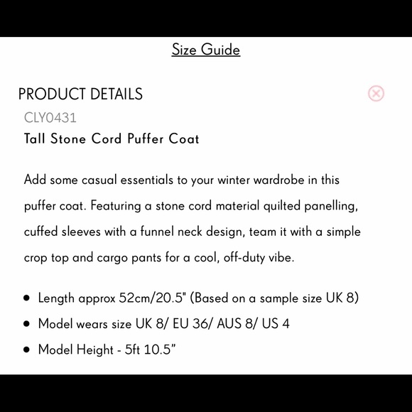 Tall Cold Stone Puffer Coat - Picture 5 of 6